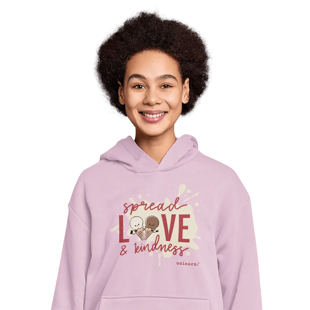 Ice Cream, Love & Kindness - Relaxed Fit Fleece Pullover Hoodie