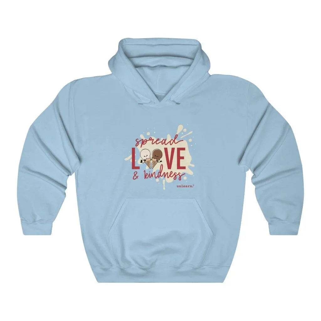 Ice Cream, Love & Kindness - Relaxed Fit Fleece Pullover Hoodie