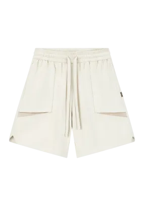 Irregular Pocket Suede Shorts
