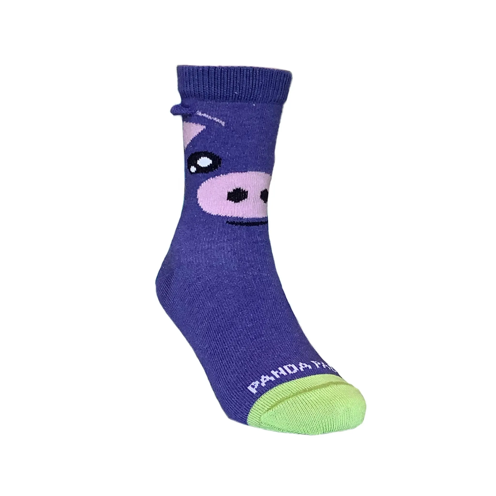 Joyful Purple Pig Socks (Ages 3-5)