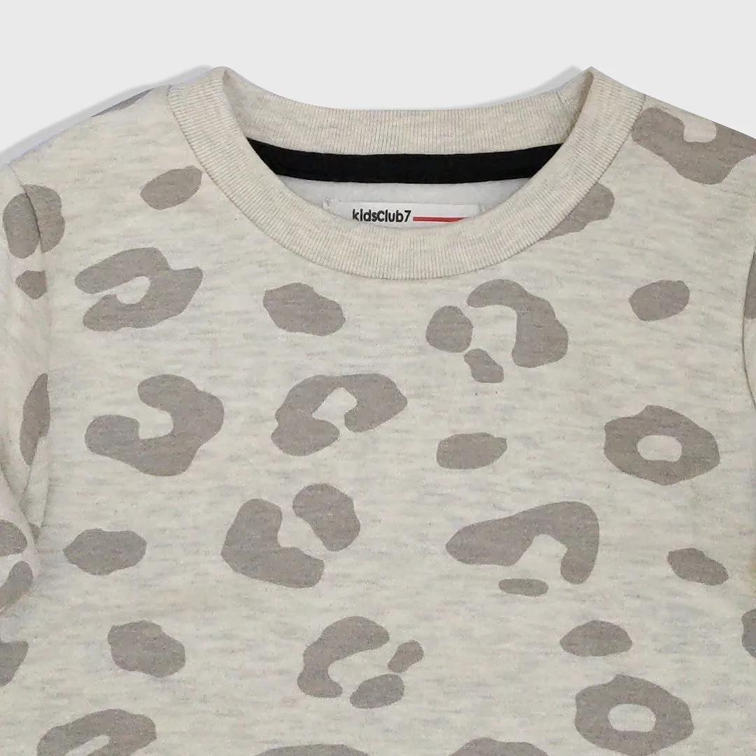 KC - Kids 'Grey' Cheeta Dot Print Fleece Sweatshirt KC223