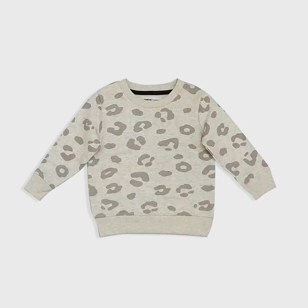 KC - Kids 'Grey' Cheeta Dot Print Fleece Sweatshirt KC223