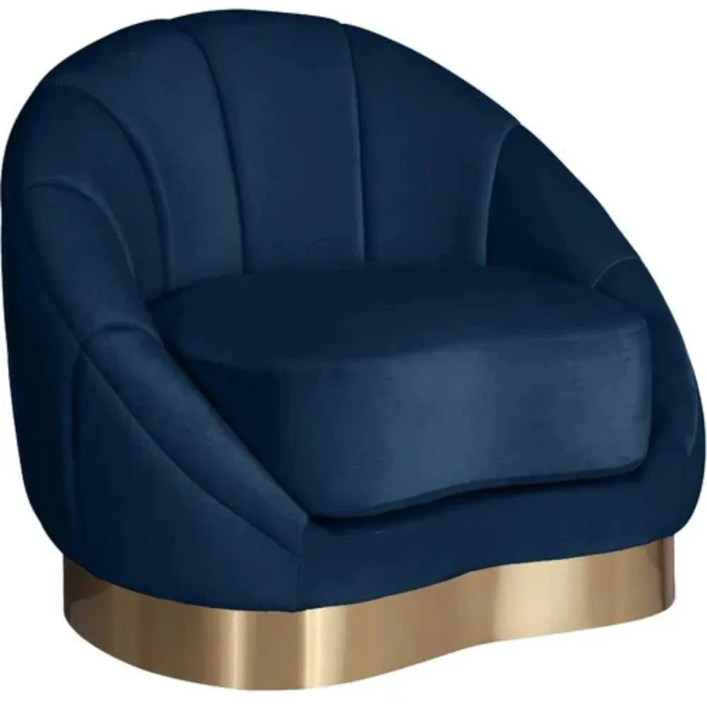 Kingdom Luxury Modern Suede Sofa Set in Blue