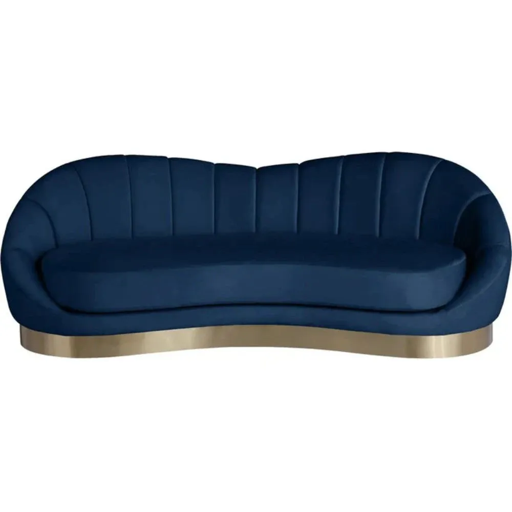 Kingdom Luxury Modern Suede Sofa Set in Blue