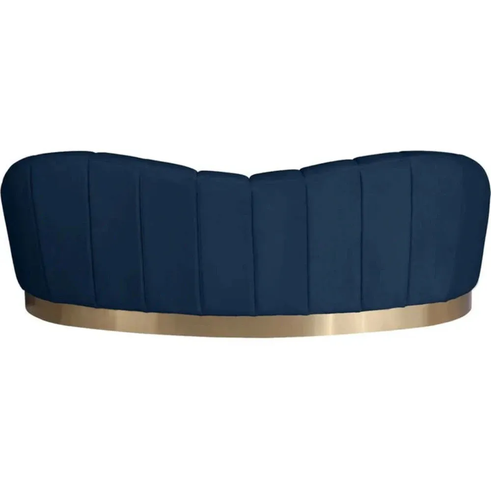 Kingdom Luxury Modern Suede Sofa Set in Blue