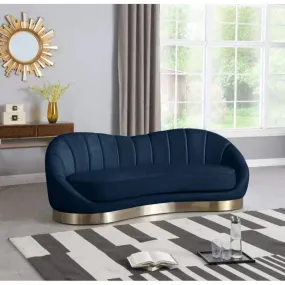 Kingdom Luxury Modern Suede Sofa Set in Blue
