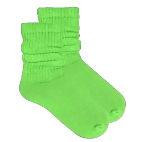 Lime Green Slouch Socks (Adult Medium - Women's Shoe Sizes 5-10)
