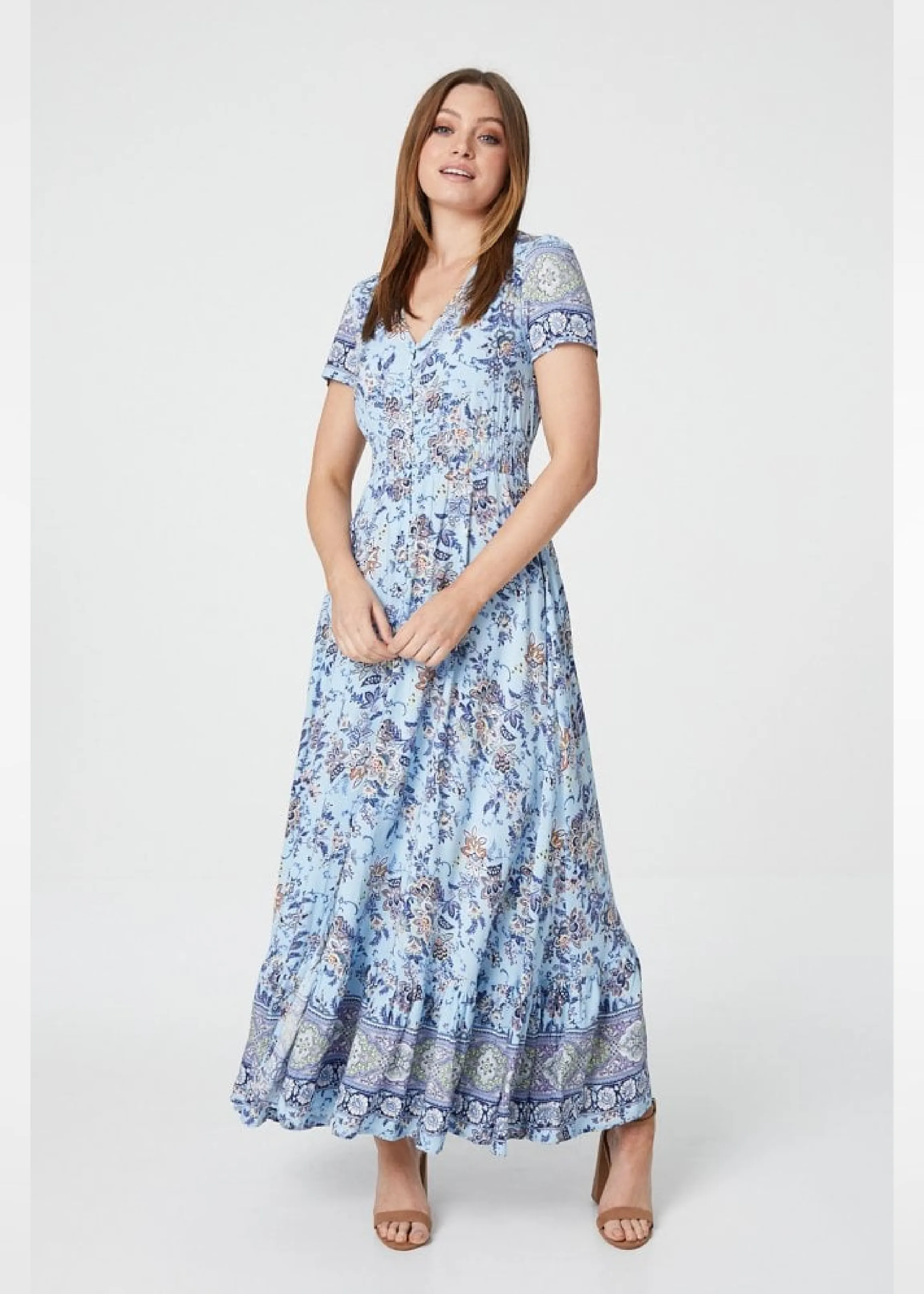 Lorna Blue Boho Maxi Dress