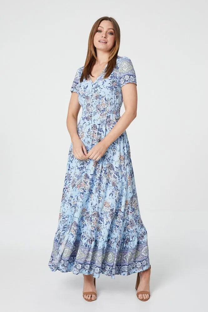 Lorna Blue Boho Maxi Dress