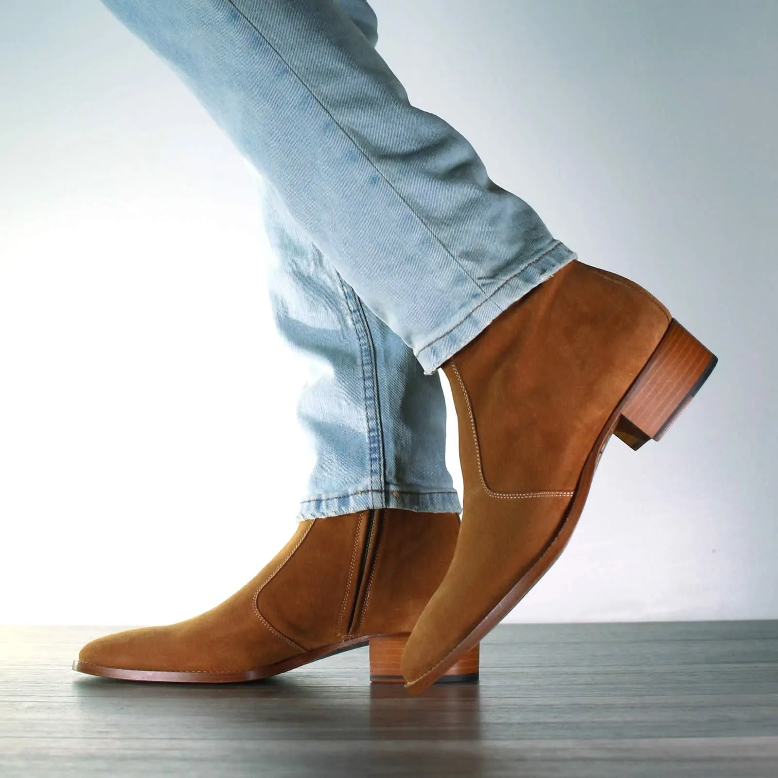 Memphis Zip Boot Tan Suede
