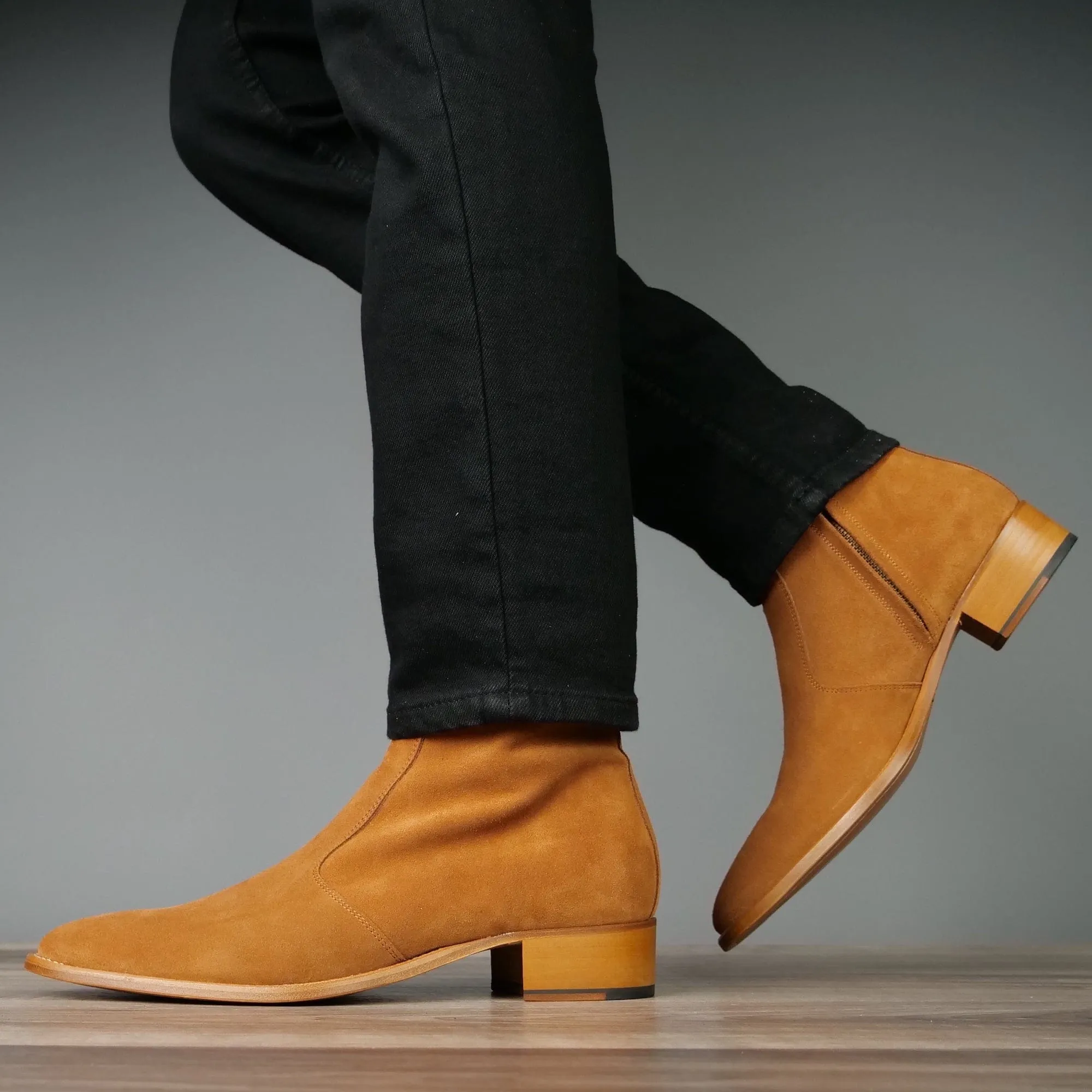Memphis Zip Boot Tan Suede