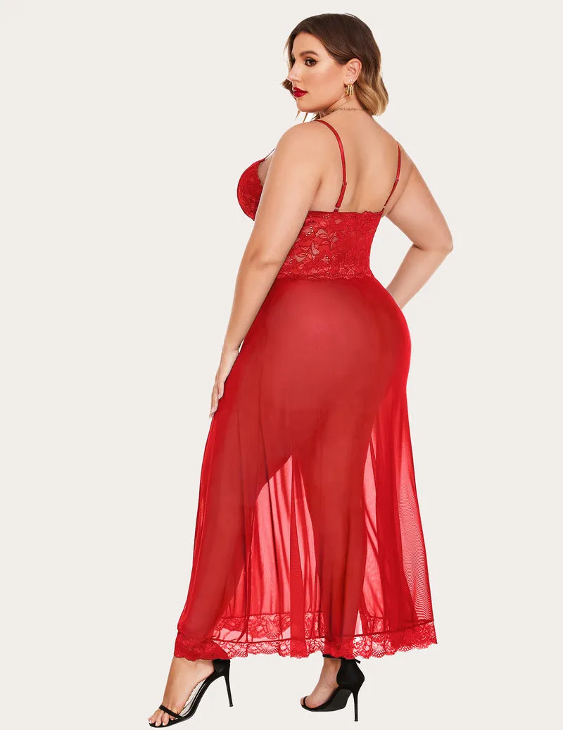 Mesh Maxi Side Slits Dress