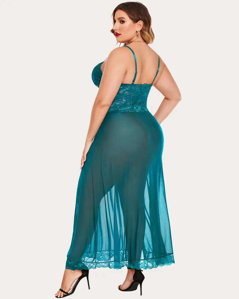 Mesh Maxi Side Slits Dress