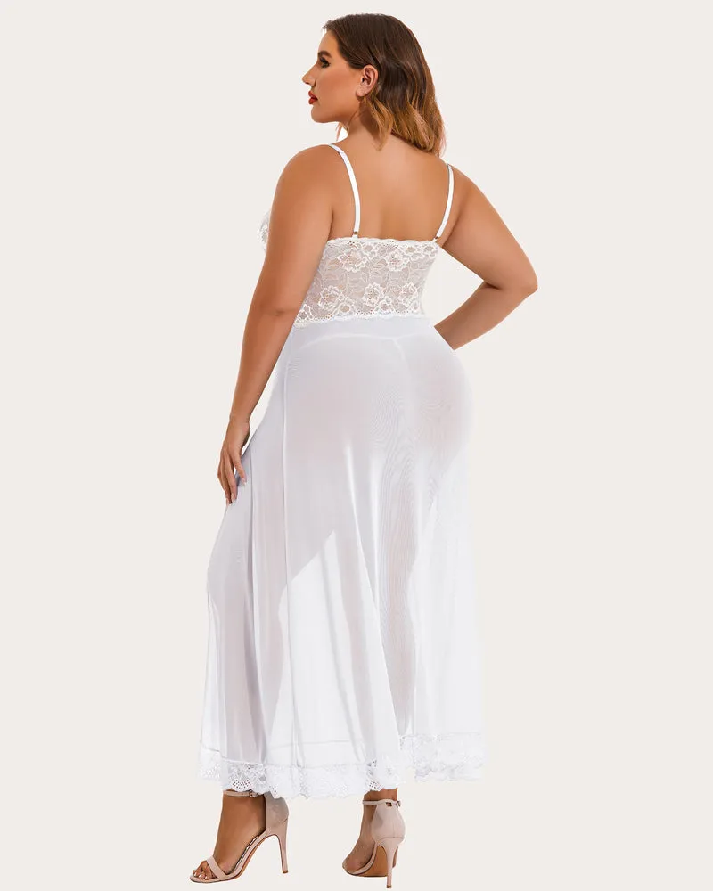 Mesh Maxi Side Slits Dress