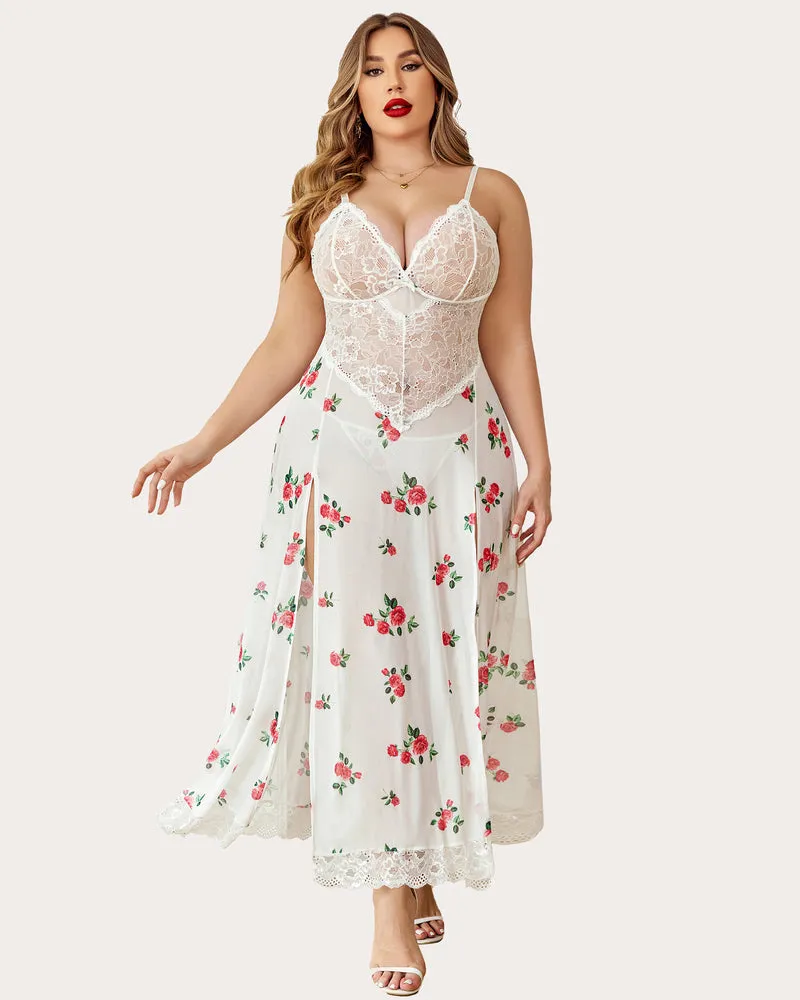 Mesh Maxi Side Slits Dress