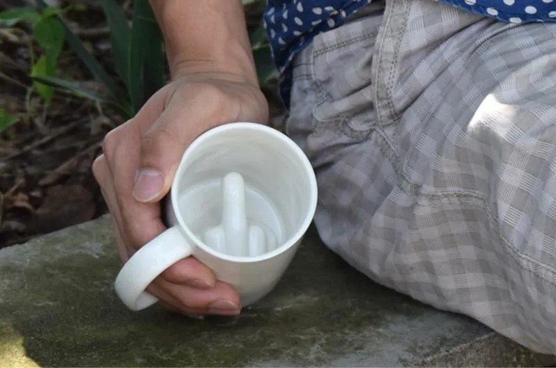 Middle Finger Prank Mug