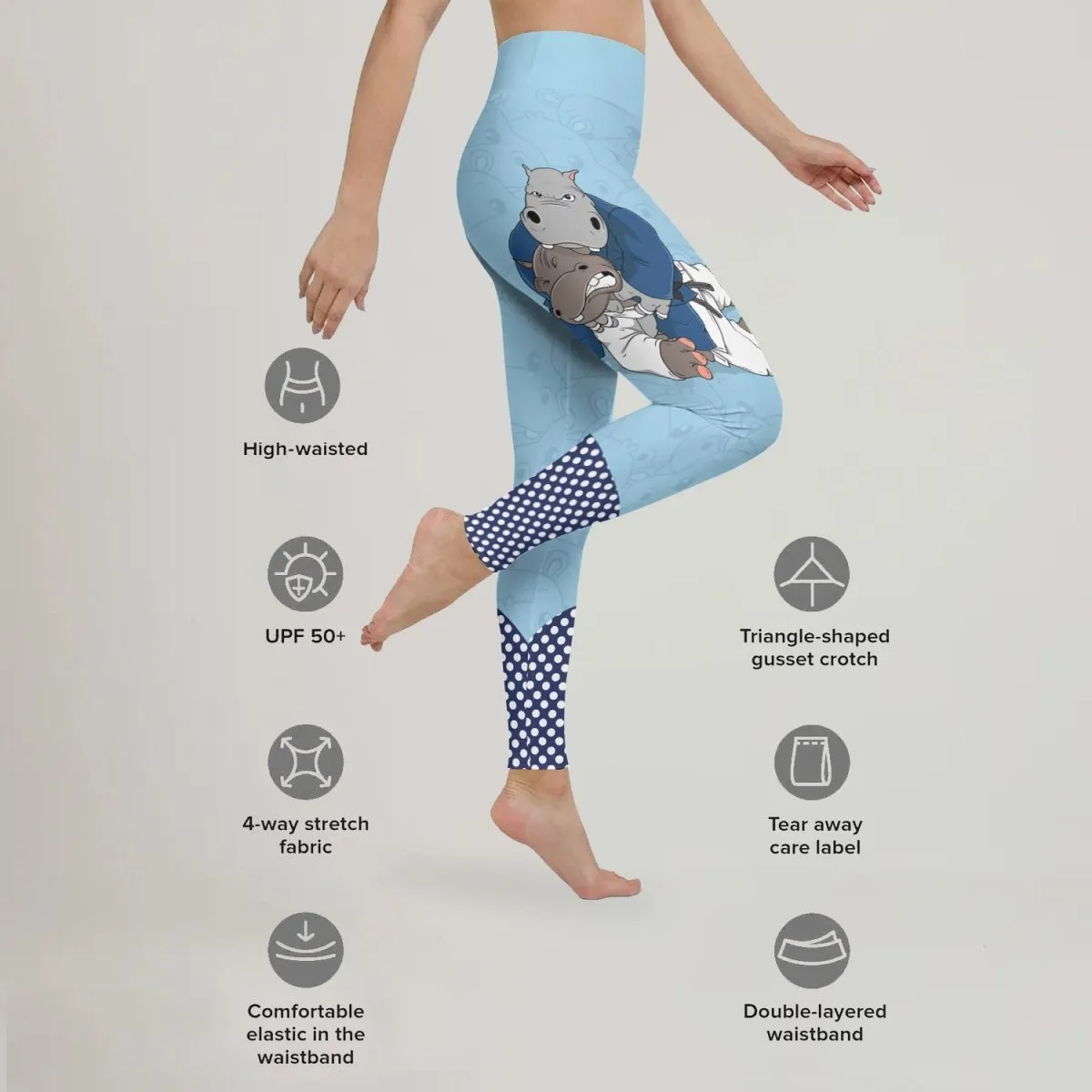 Moo Deng Hippo Choke Leggings