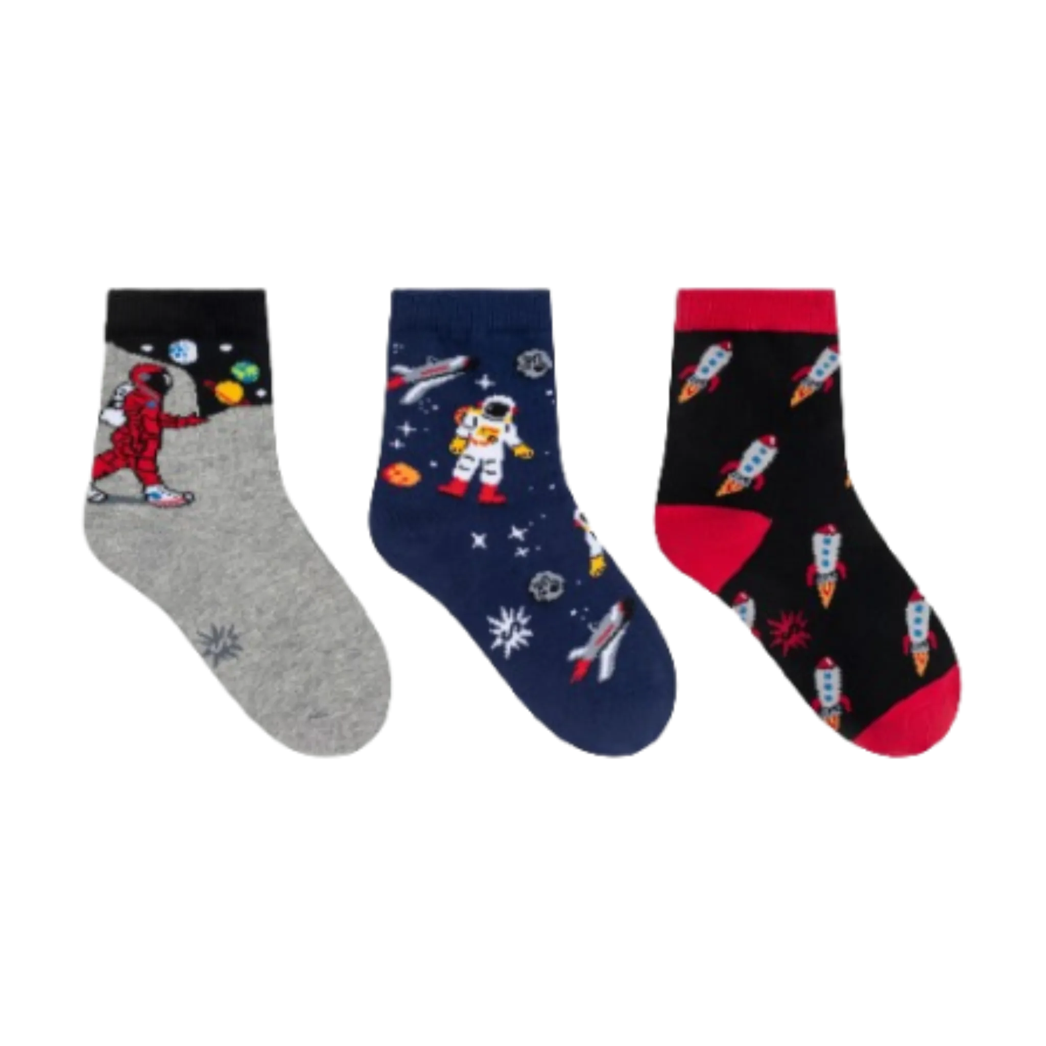 Moon Walk In The Morning Junior Crew Socks 3-Pack