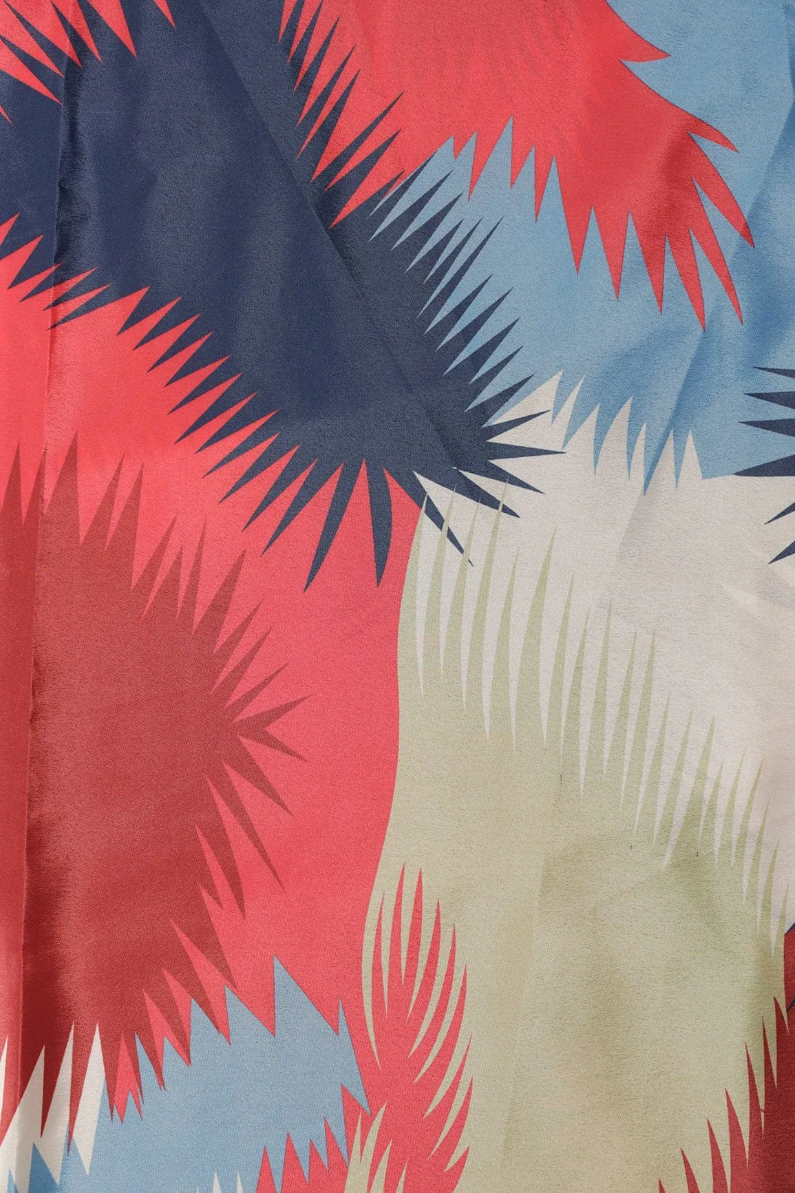 Multi Color Abstract Digital Print On Maroon Crepe Fabric