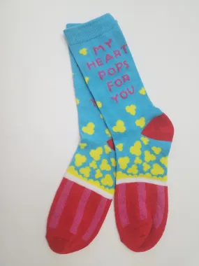 My Heart Pops Popcorn Crew Socks