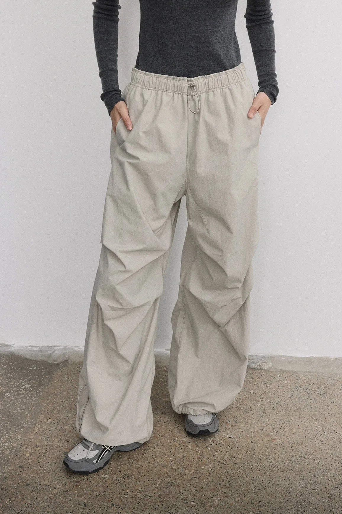 Nylon functional relaxed fit parachute pants | 3 color