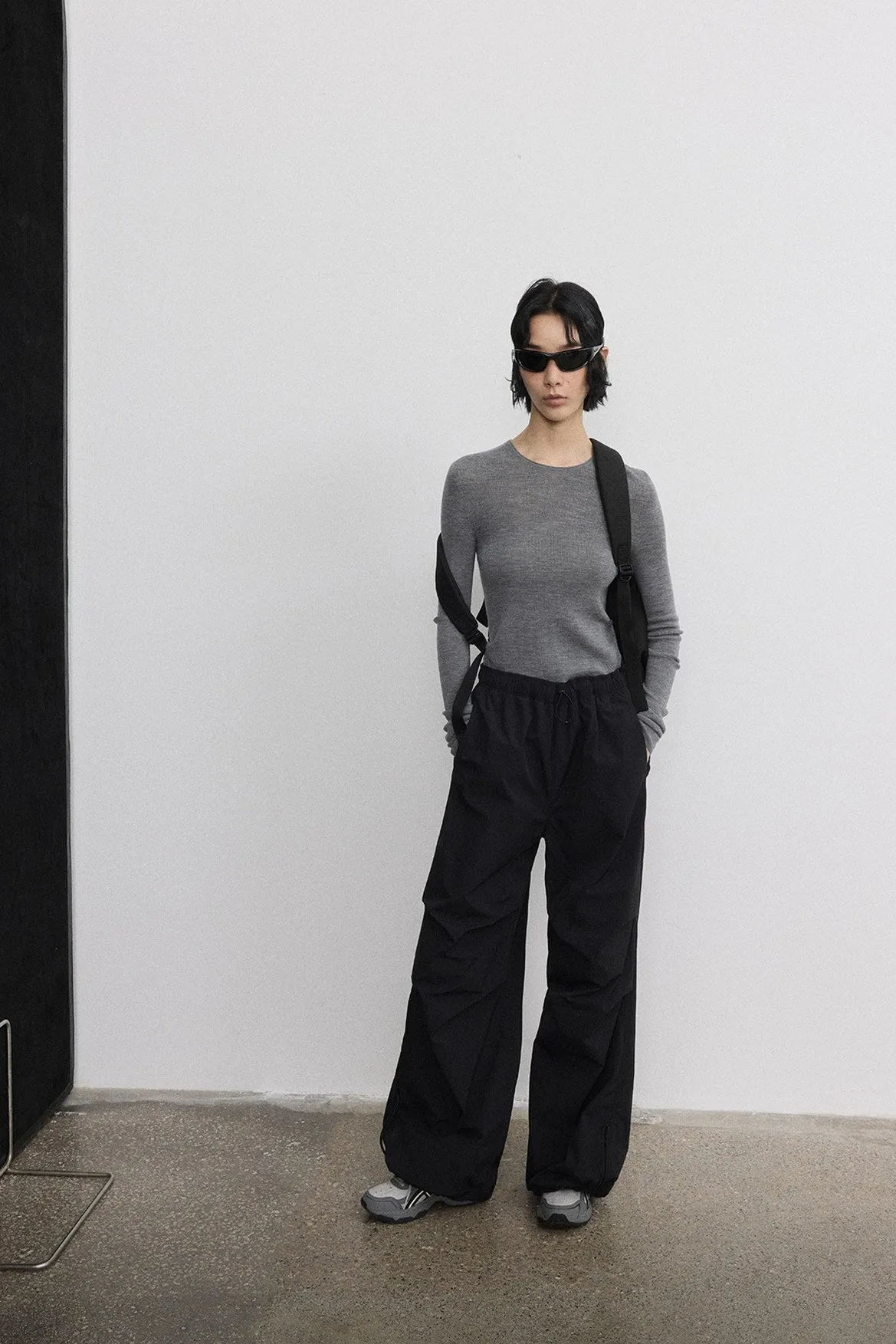 Nylon functional relaxed fit parachute pants | 3 color