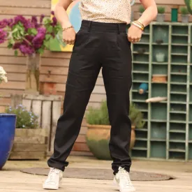 Pantalon Marcus - lin noir