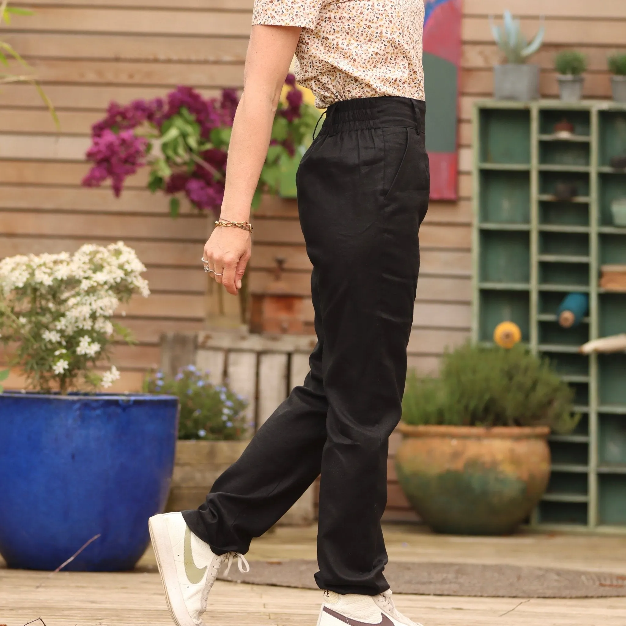 Pantalon Marcus - lin noir