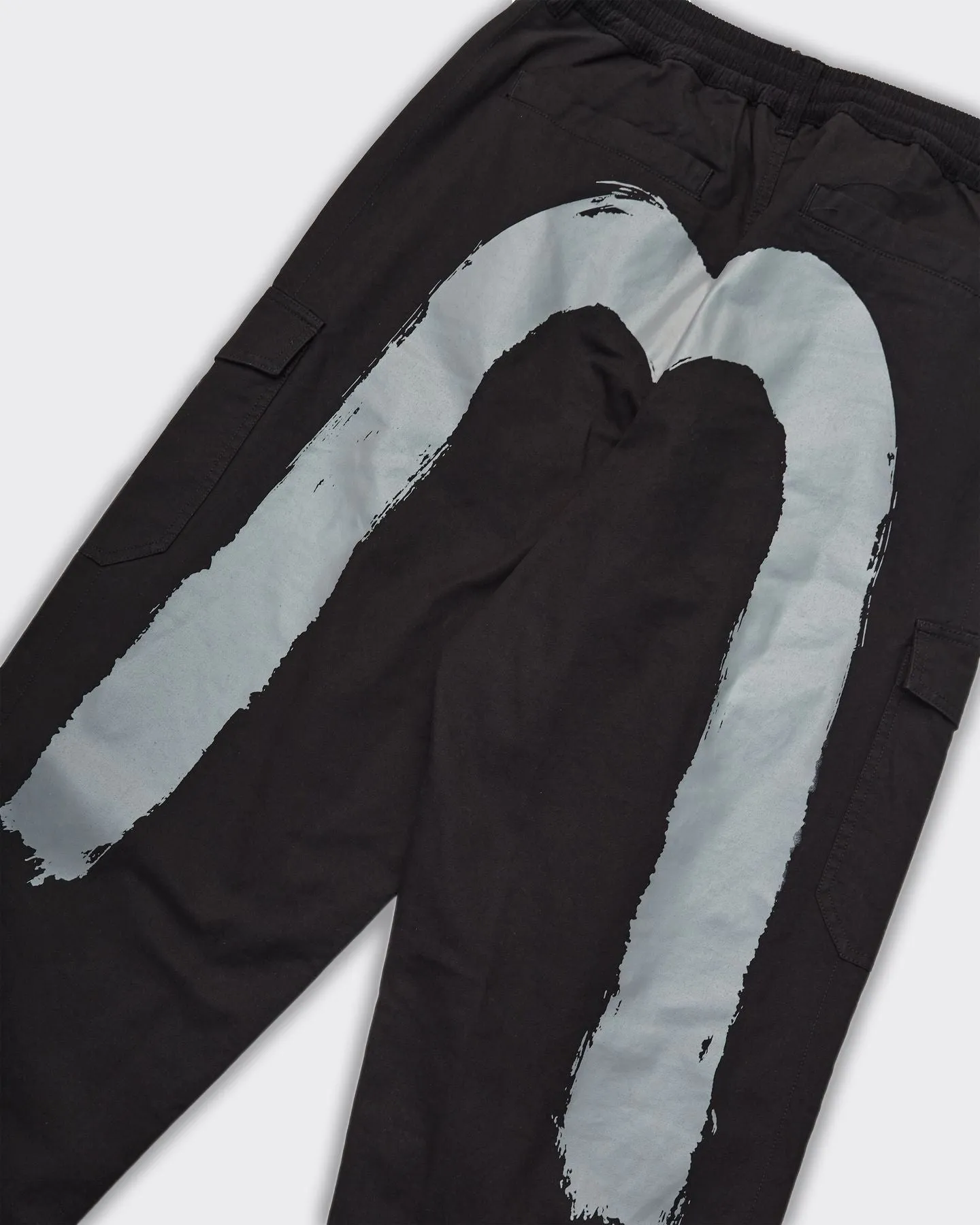 Pantalone Evisu & Hand Brush Daicock Print Nero