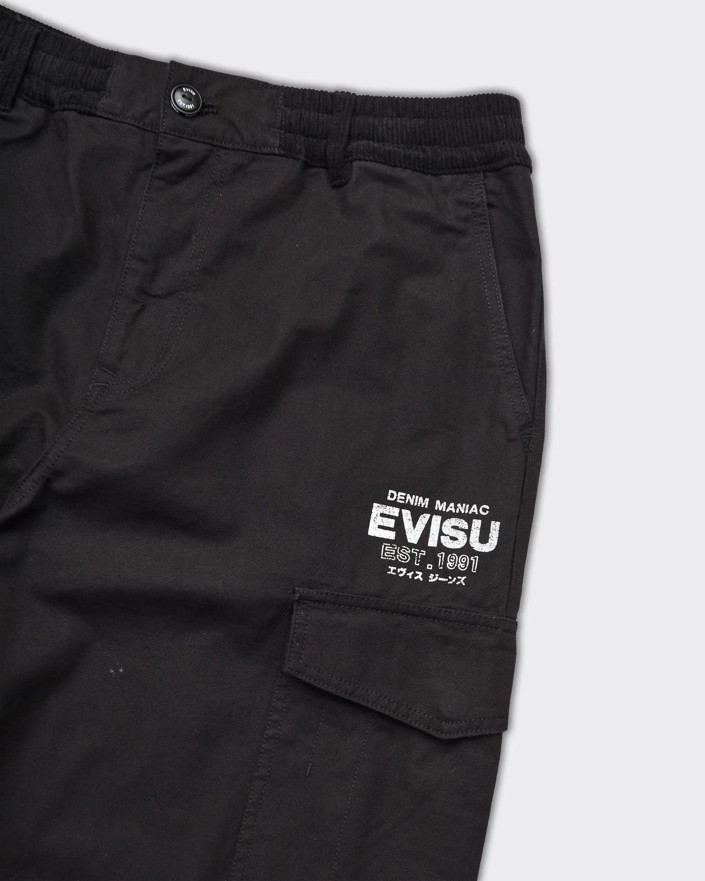 Pantalone Evisu & Hand Brush Daicock Print Nero