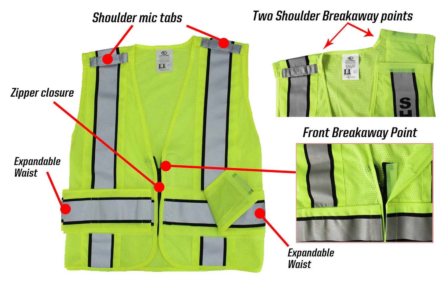 Reflective Duty Vests Plain and ID (Lime Green)