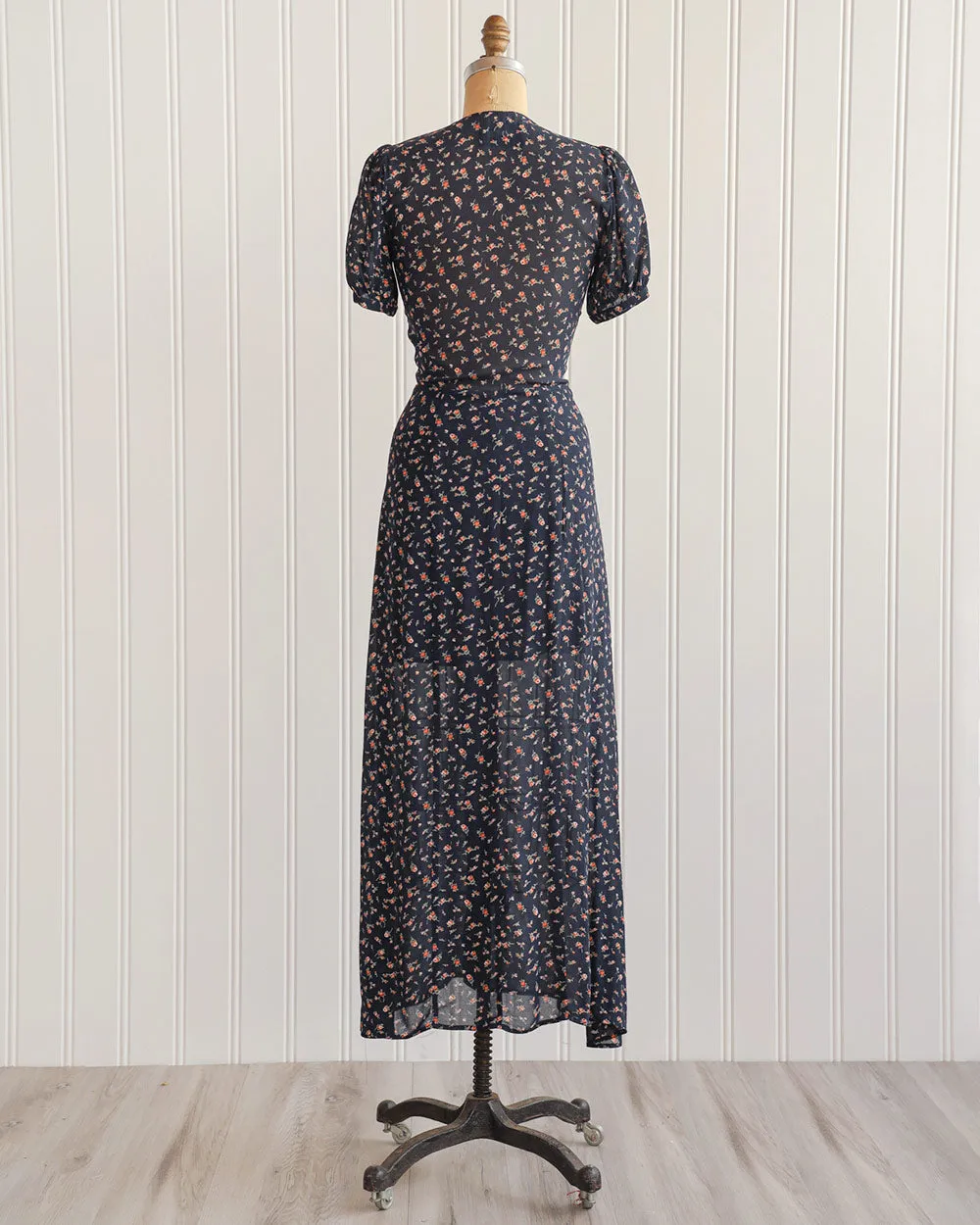 Reformation Navy Floral Dress
