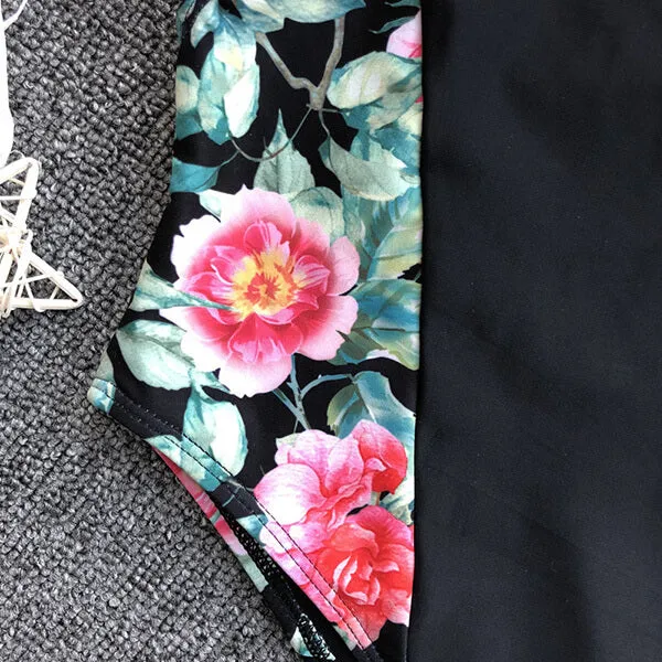 Ruffle Multi Strap Open Back Floral One Piece Rylee