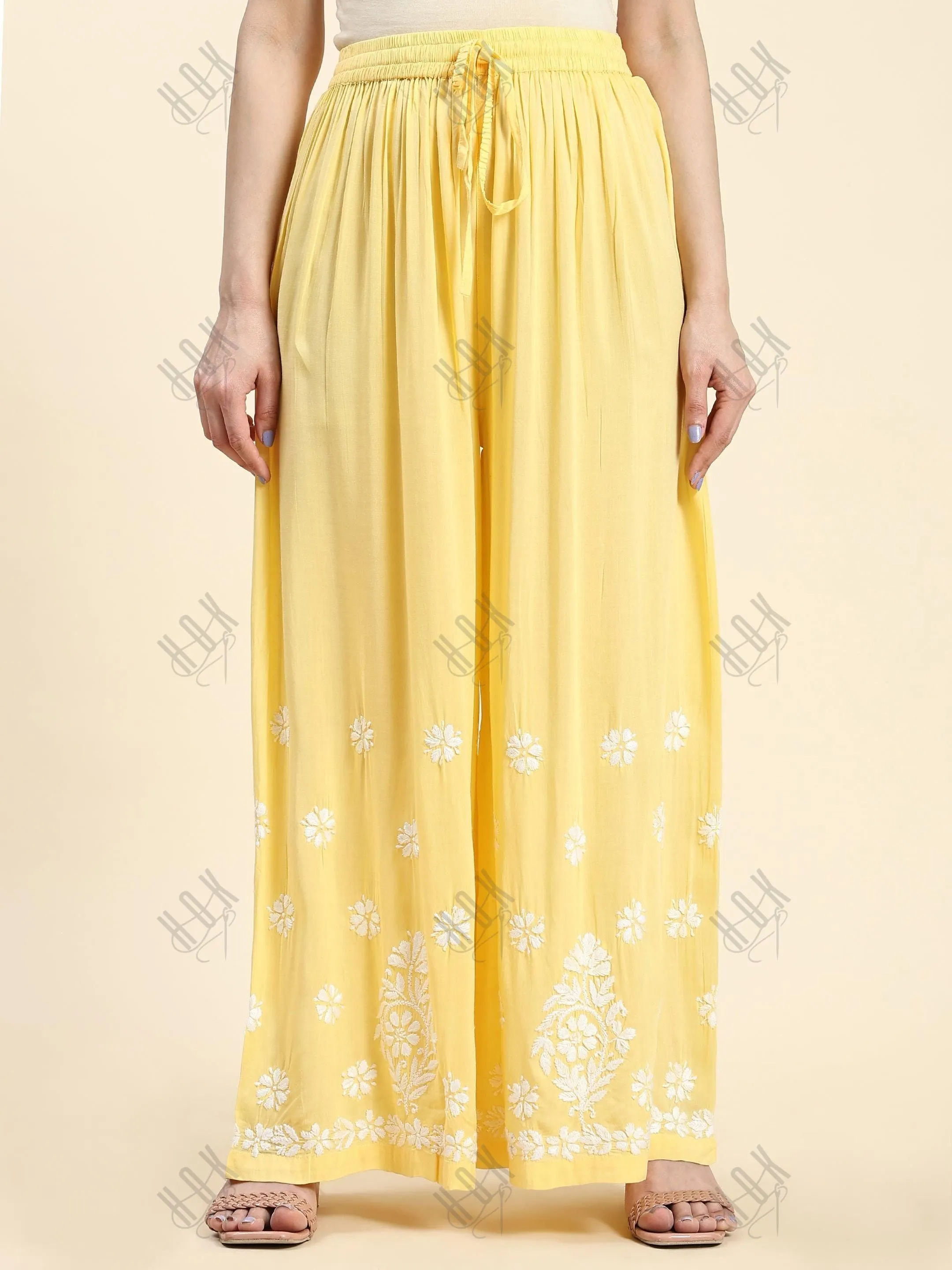 Samma Chikankari CO-ORD Set In Modal Cotton for Women In Yellow