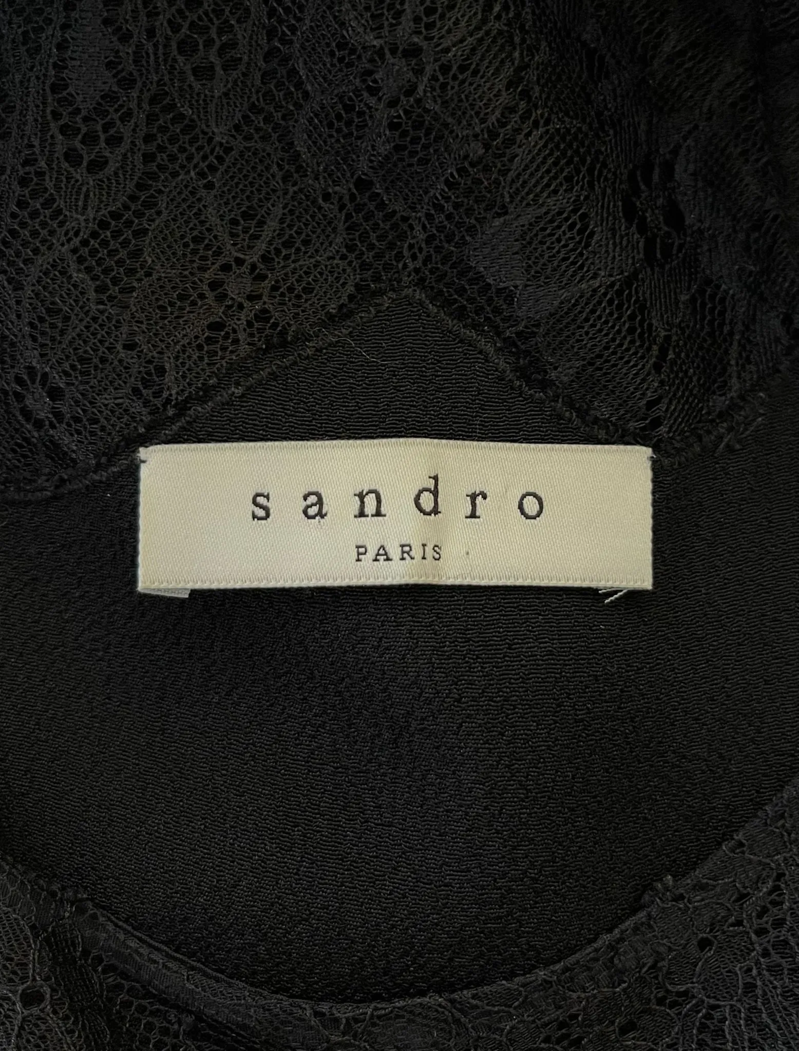 Sandro Size 1 Elegant Mini Dress with Lace Details