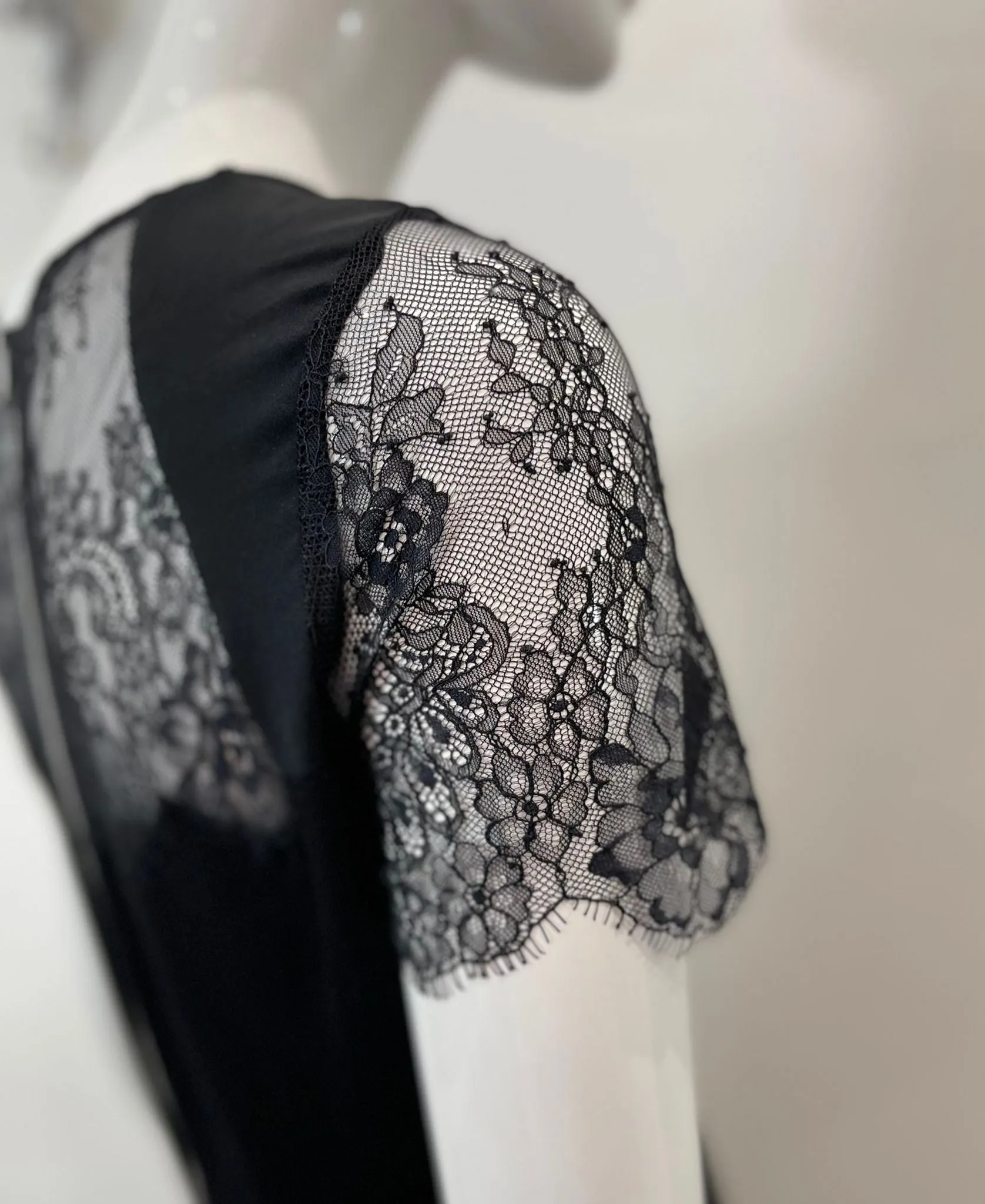 Sandro Size 1 Elegant Mini Dress with Lace Details