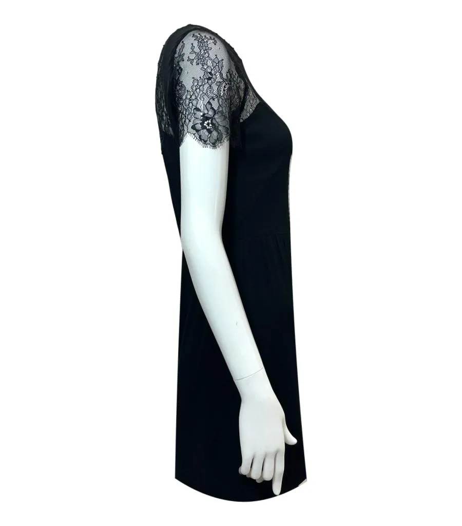 Sandro Size 1 Elegant Mini Dress with Lace Details