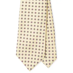 Silk Foulard Print Tipped Tie