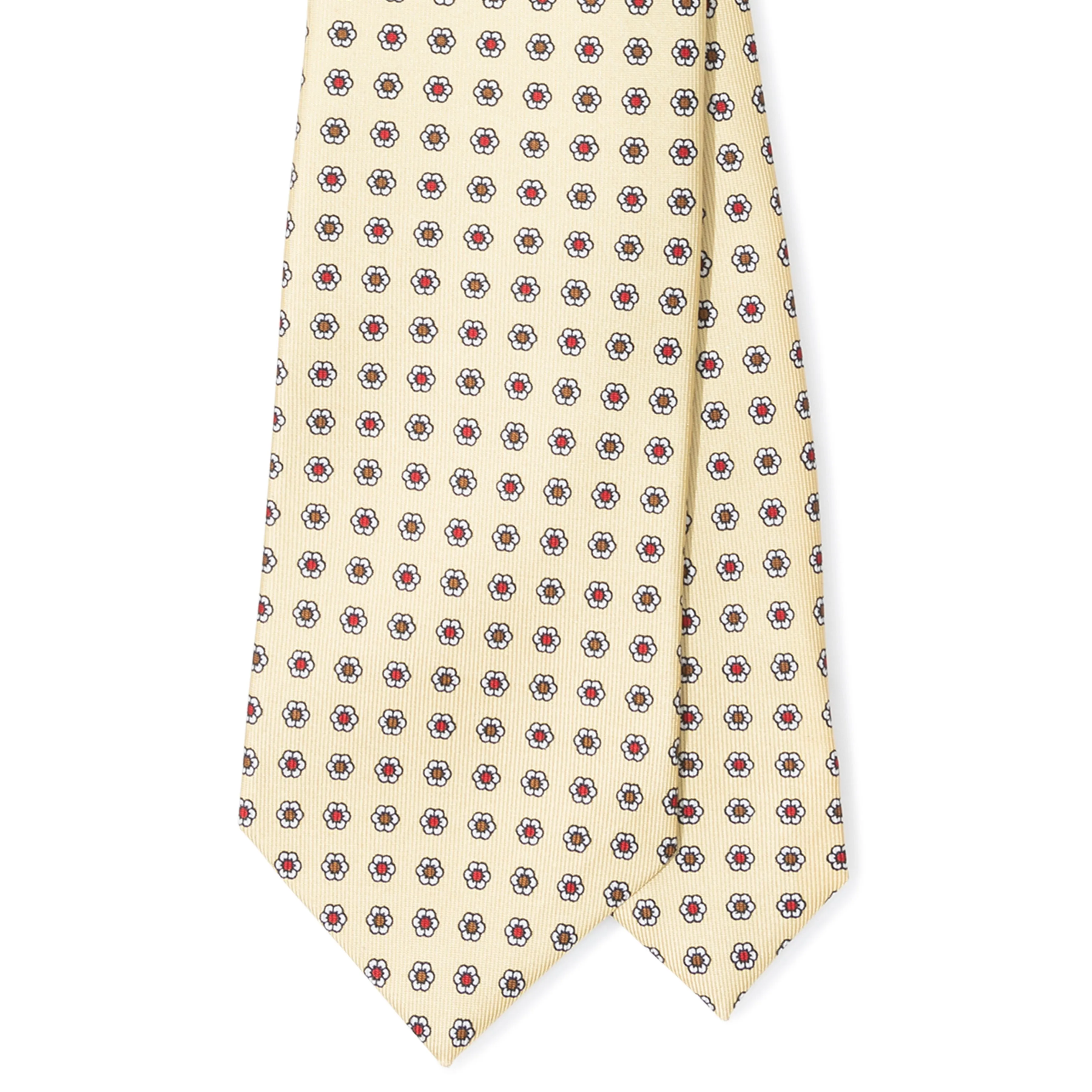 Silk Foulard Print Tipped Tie