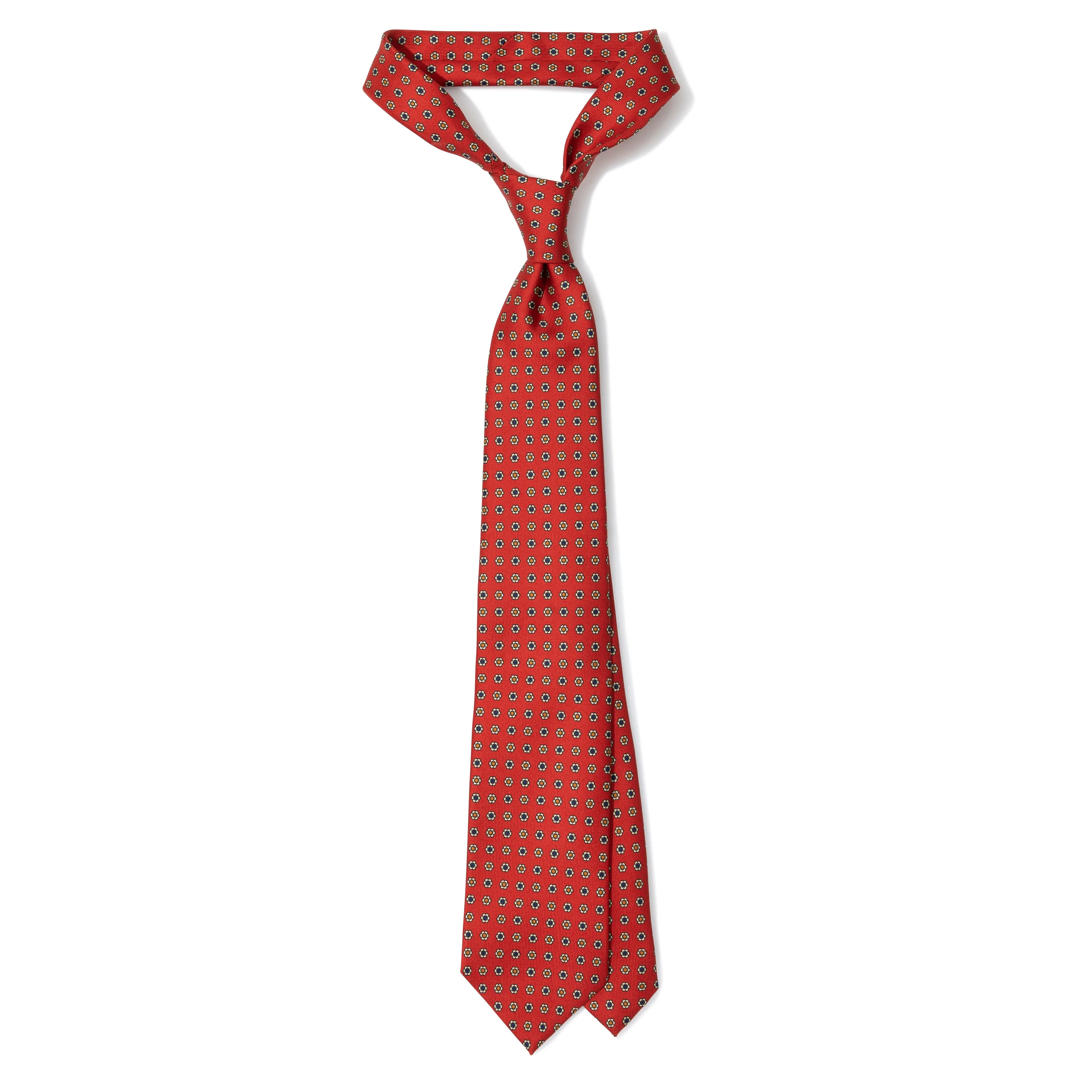 Silk Foulard Print Tipped Tie