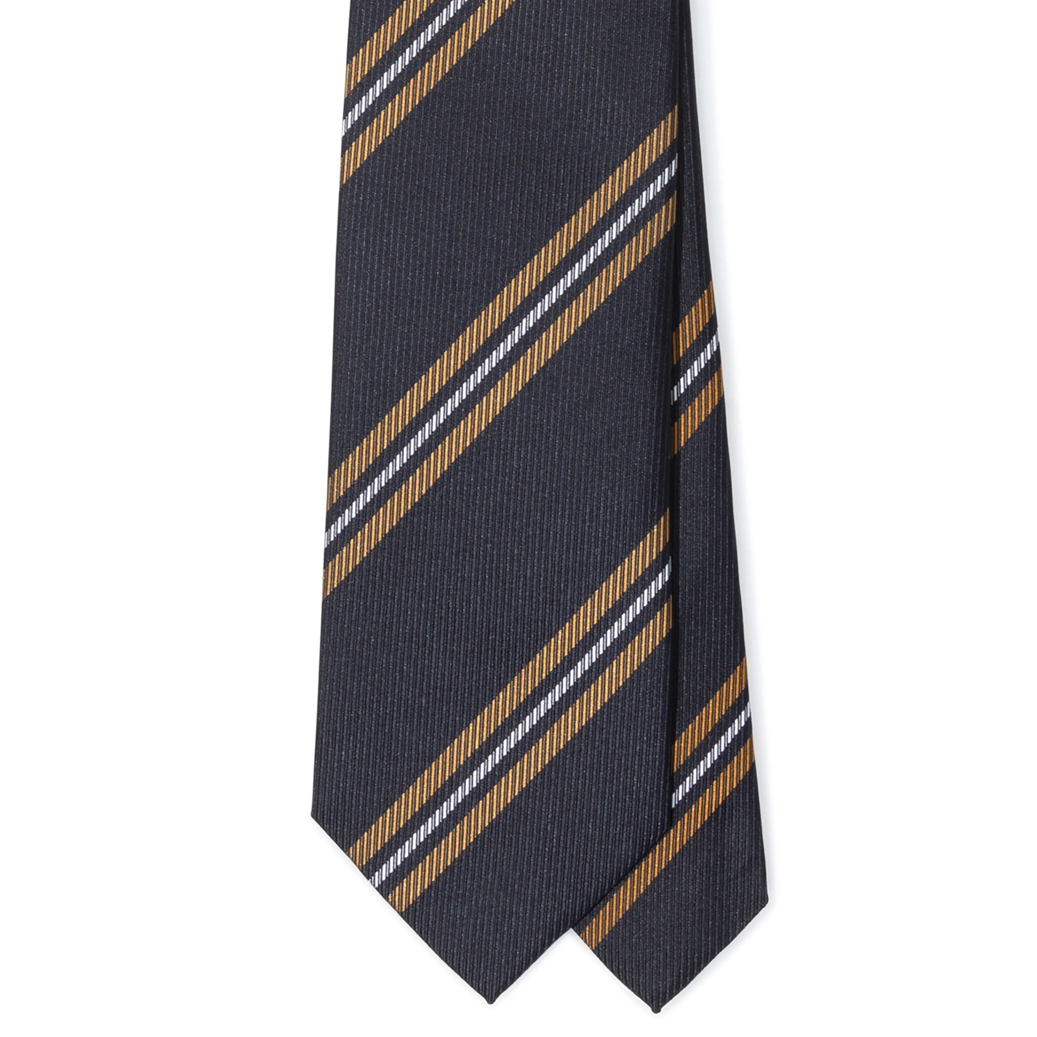 Silk Jacquard Stripe Tipped Tie