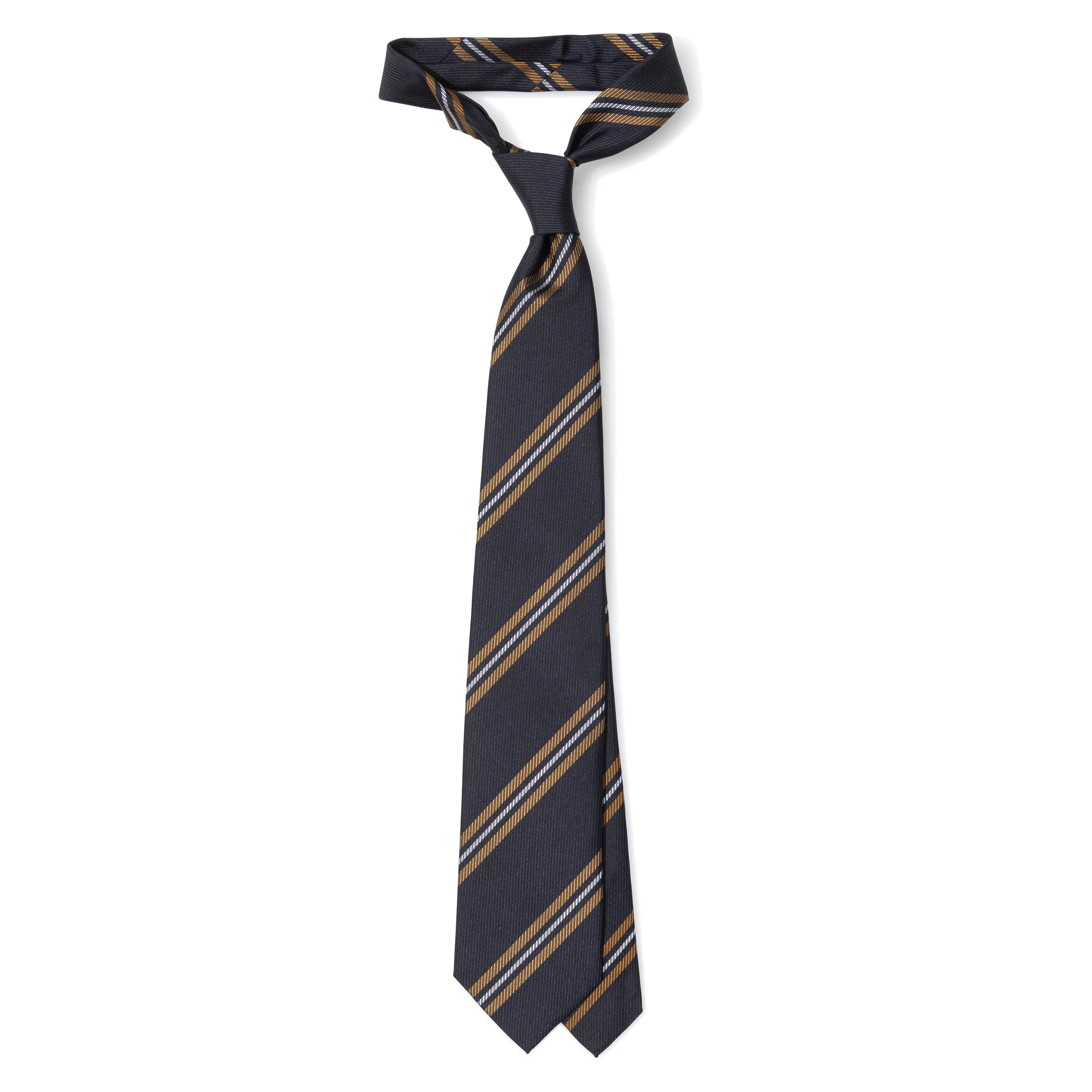 Silk Jacquard Stripe Tipped Tie
