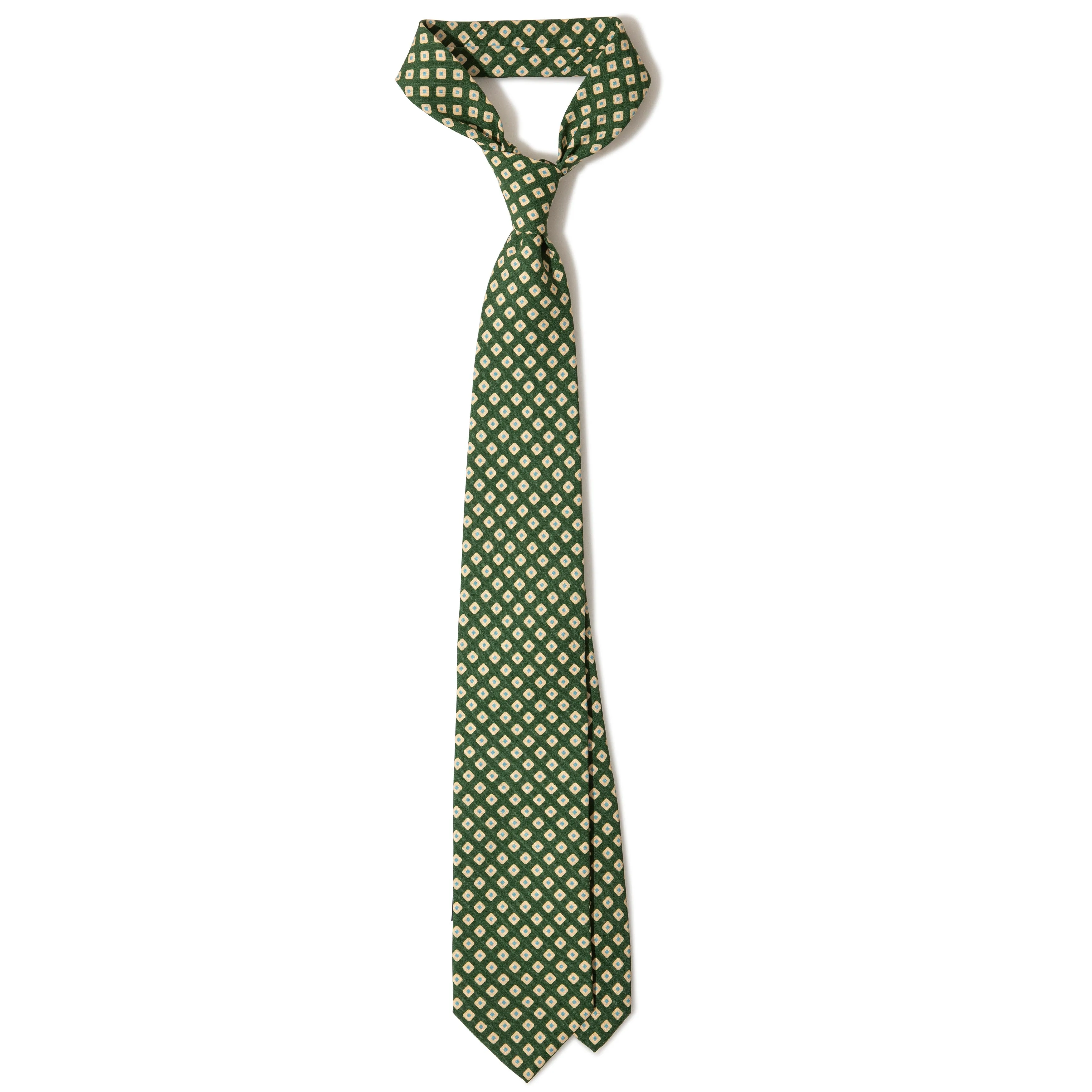 Silk Seersucker Print Tipped Tie