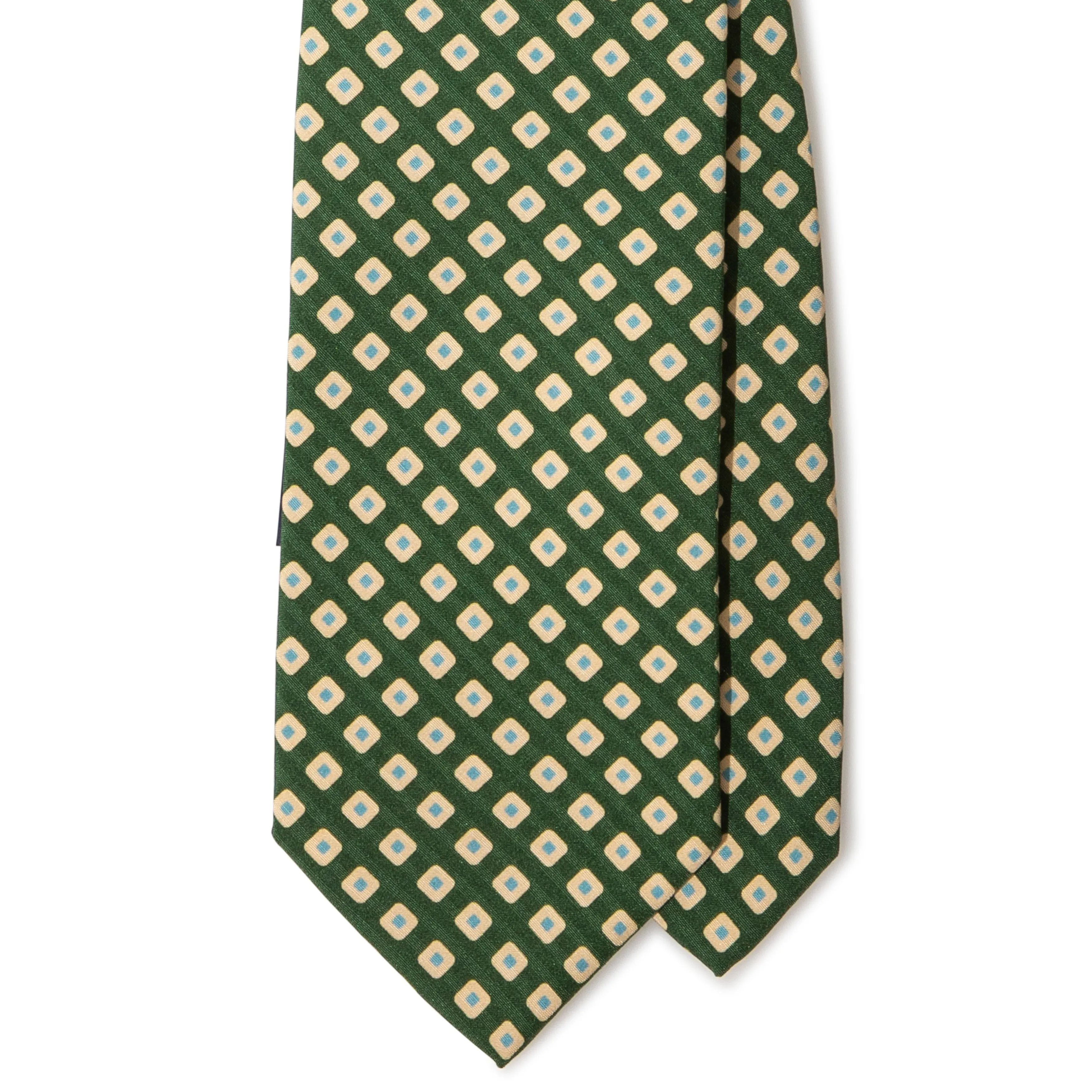 Silk Seersucker Print Tipped Tie