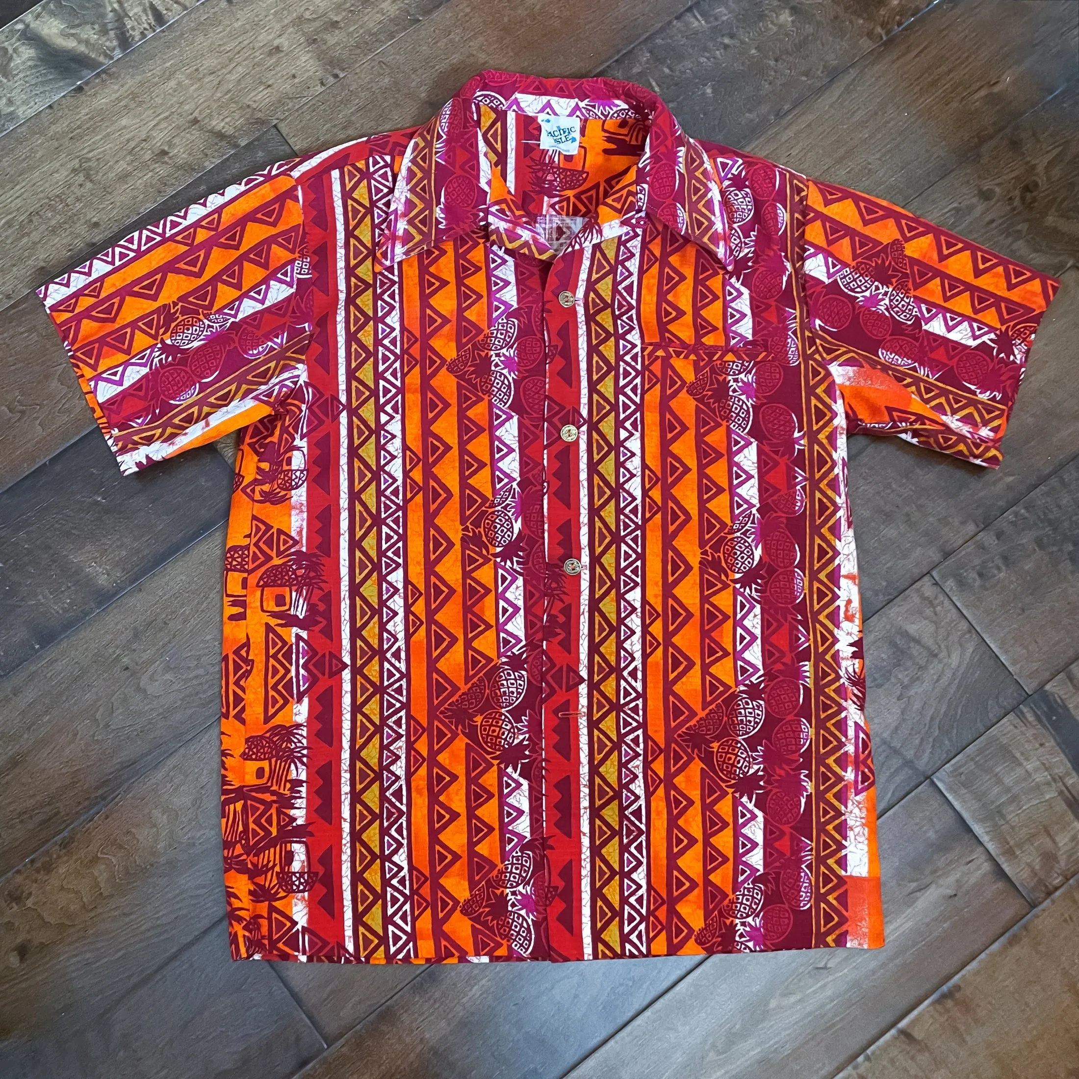 SOLD 70s Hawiian Honeymoon Set, Dress Shirt Shorts/3 Piece Set