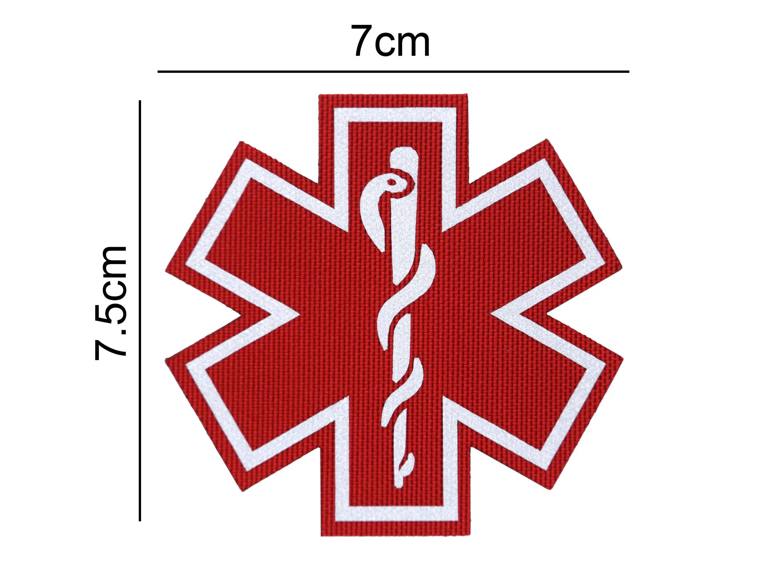 Star of Life Symbol Reflective Patch Red