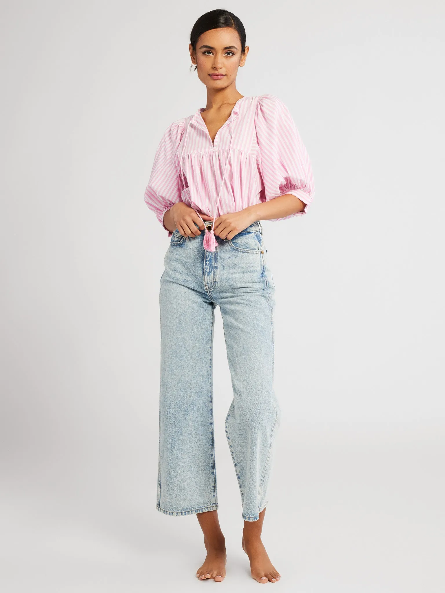 Thalia Top in Bubblegum Stripe