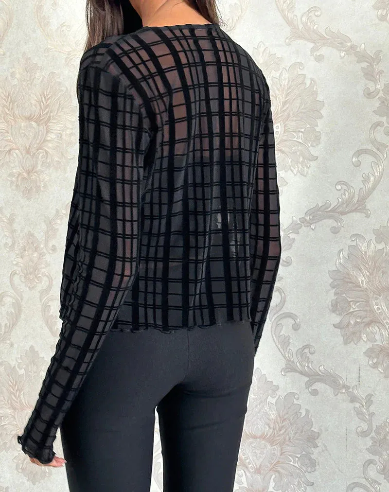THE KAHULA SHIRT - CHECK FLOCK BLACK