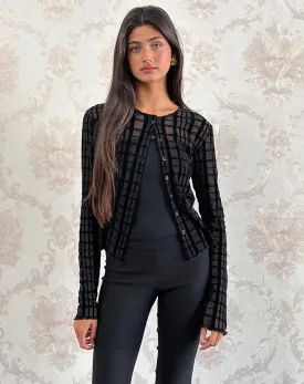 THE KAHULA SHIRT - CHECK FLOCK BLACK