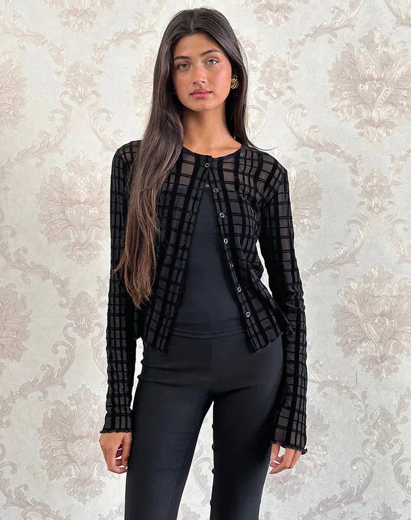 THE KAHULA SHIRT - CHECK FLOCK BLACK